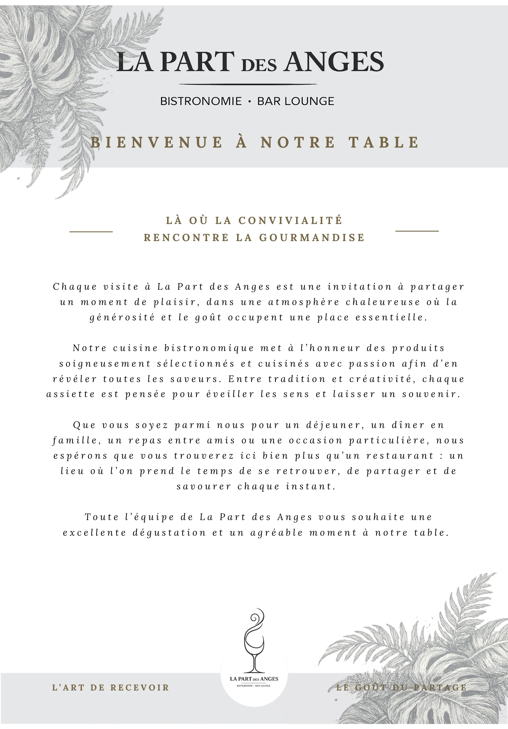 Aperçu de la carte de La Part des Anges
